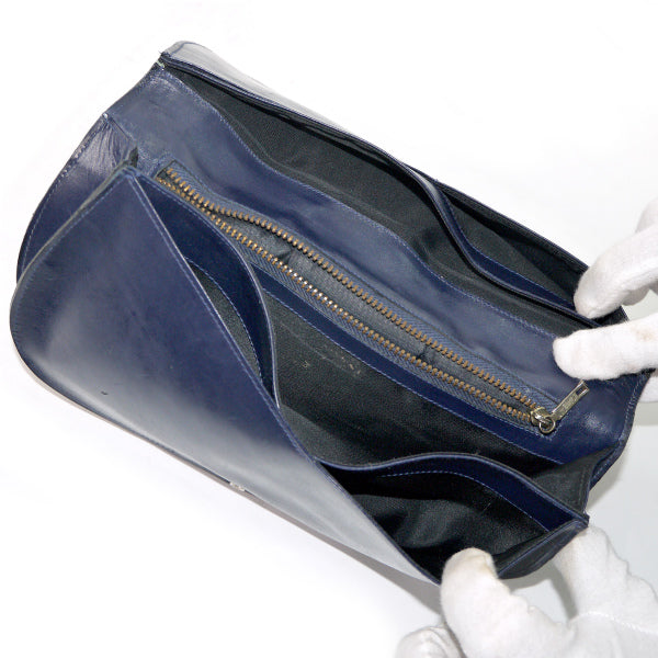 OLD Gucci  メキシコ製!!ハーフムーンお財布クラッチ（青）