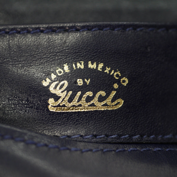 OLD Gucci  メキシコ製!!ハーフムーンお財布クラッチ（青）