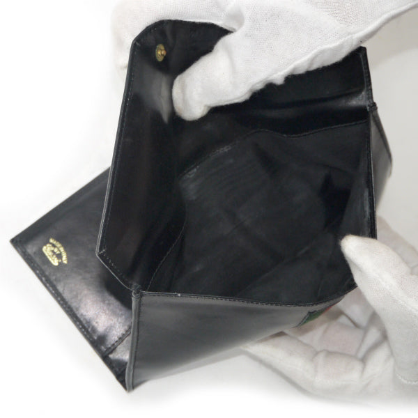 OLD Gucci　総革シェリーWホック長財布（黒）