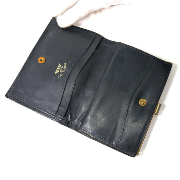 OLD Gucci  シェリー本革ビット金具折財布（濃紺）