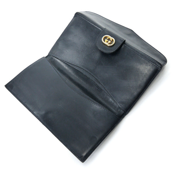 OLD Gucci　GG柄Wホック長財布（青）