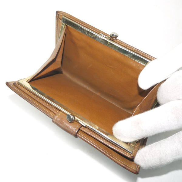 OLD Gucci　マイクロGGがま口ミドル折財布（茶/ジャガード）