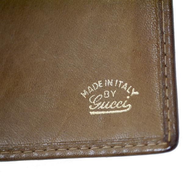 OLD Gucci　マイクロGGがま口ミドル折財布（茶/ジャガード）