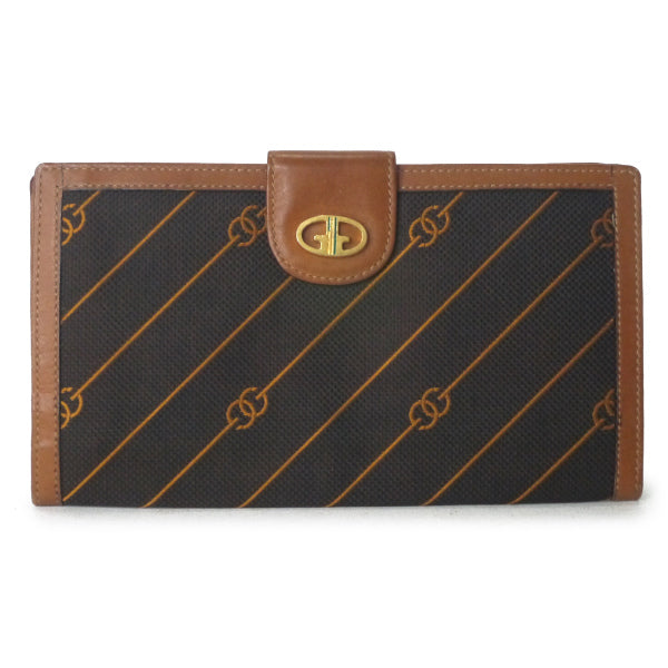 OLD Gucci 70s!流れ星柄キャンバス長財布（茶）