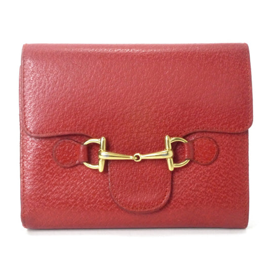 OLD Gucci ホースビット レザー折財布（赤）