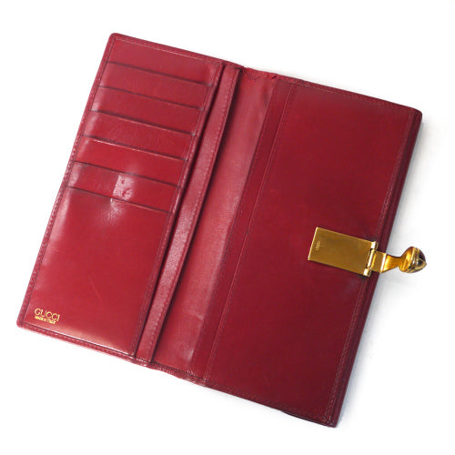 OLD Gucci　＜訳アリ格安＞本革チャーム付き長財布（赤）