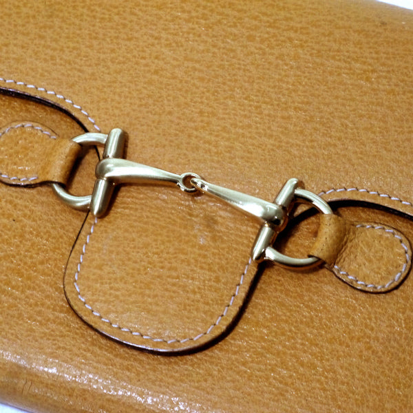 OLD Gucci ホースビット レザーバインダー手帳カバー（キャメル）
