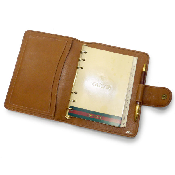 OLD Gucci ホースビット レザースケジュール手帳（キャメル）