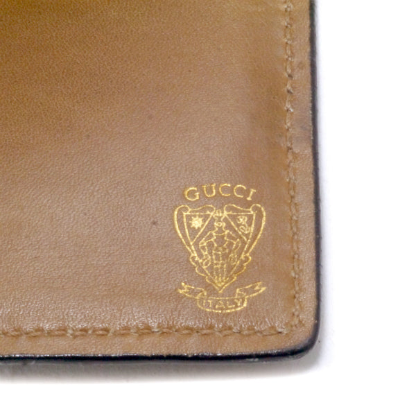 オールドグッチ 70sシェリーライン本革手帳ケース（キャメル