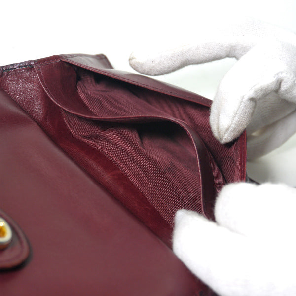 OLD Gucci　マイクロGGがま口ミドル折財布（ボルドー/ジャガード）