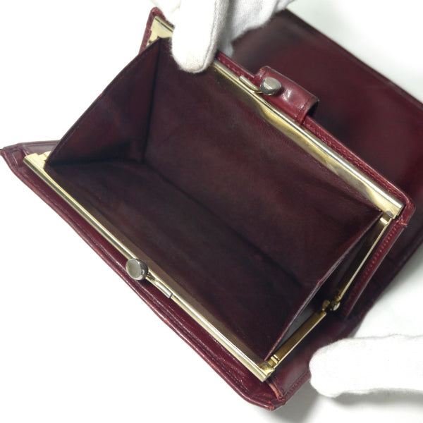 OLD Gucci　マイクロGGがま口ミドル折財布（ボルドー/ジャガード）