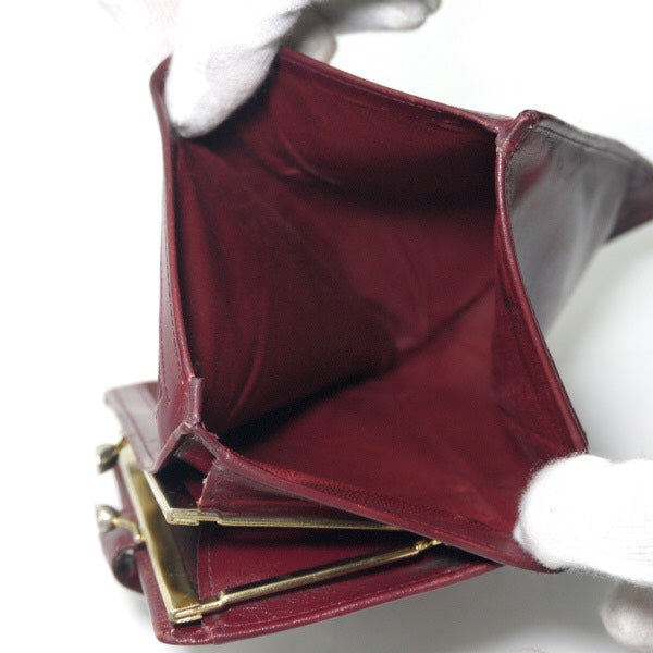 OLD Gucci　マイクロGGがま口ミドル折財布（ボルドー/ジャガード）