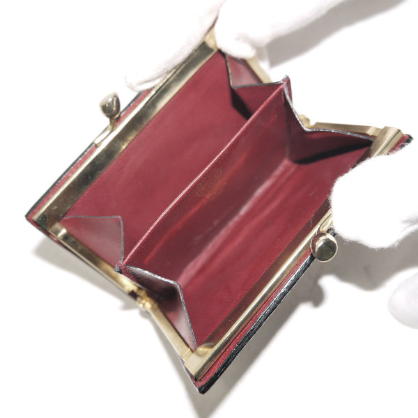 OLD Gucci リザードがま口コインケース（ボルドー）