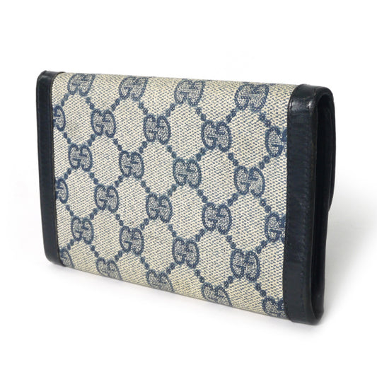 OLD Gucci　GG柄ミドル折財布（青）