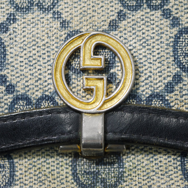 OLD Gucci　GG柄ミドル折財布（青）