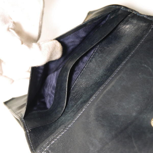 OLD Gucci　GG柄ミドル折財布（青）