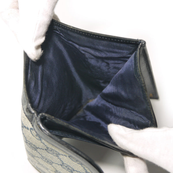 OLD Gucci　GG柄ミドル折財布（青）