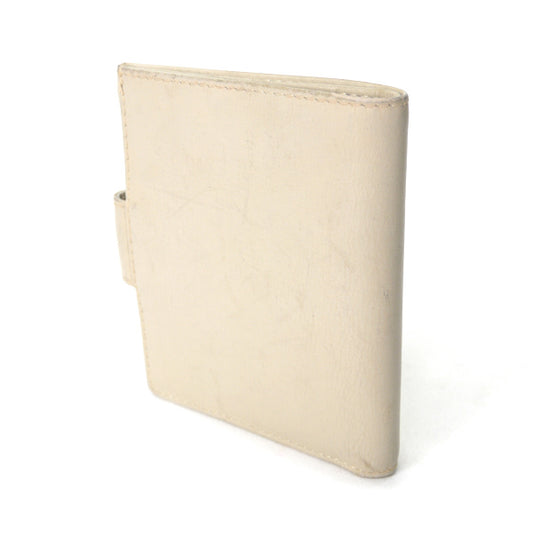 OLD Gucci　総革70s筆記体ロゴ折り財布（白）