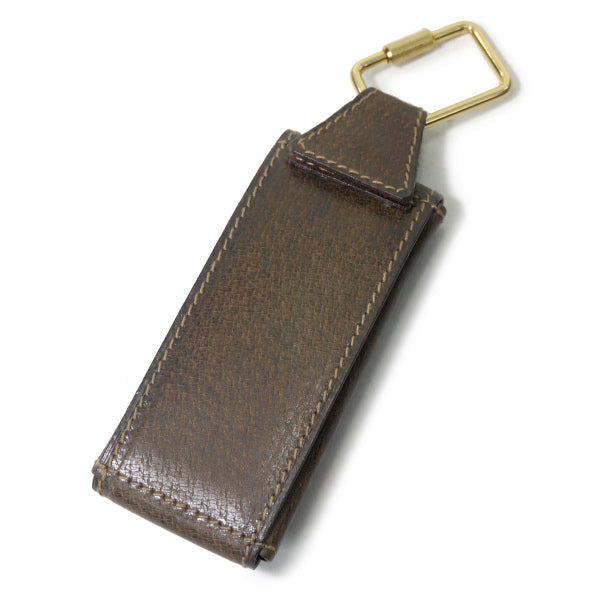 OLD Gucci　デッドストック！総革GGキーケース（茶/箱付き）