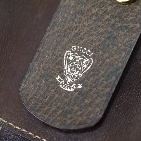 OLD Gucci　デッドストック！総革GGキーケース（茶/箱付き）