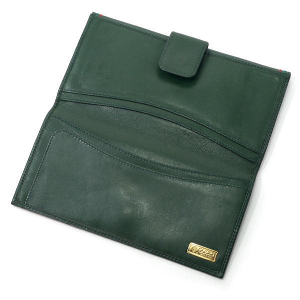 OLD Gucci　総革シェリーステッチ長財布（緑）