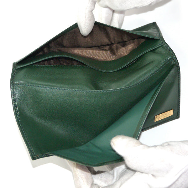 OLD Gucci　総革シェリーステッチ長財布（緑）