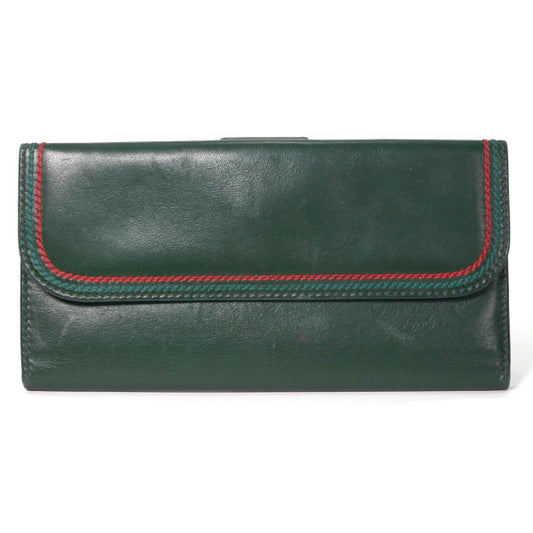 OLD Gucci　総革シェリーステッチ長財布（緑）