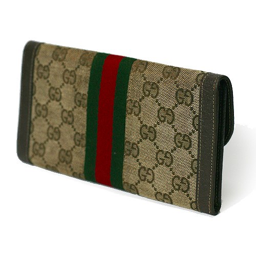 OLD Gucci　ジャガード長財布（茶）