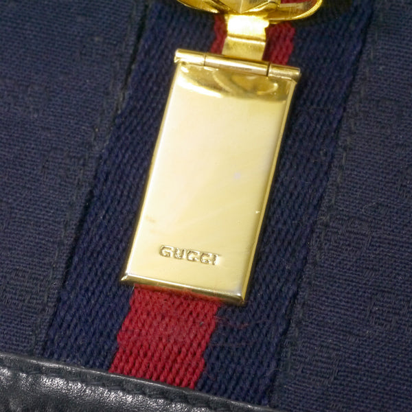 オールドグッチ　ジャガード財布（紺GG）