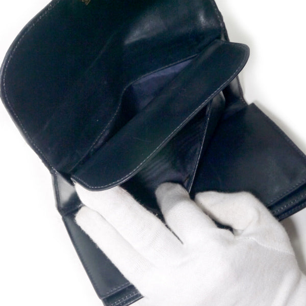 オールドグッチ　ジャガード財布（紺GG）