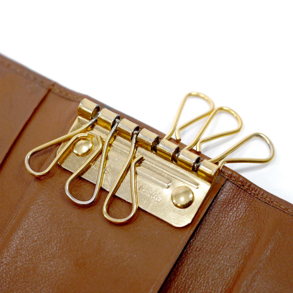 OLD Gucci　総革ホースビット金具キーケース（茶/箱付き）