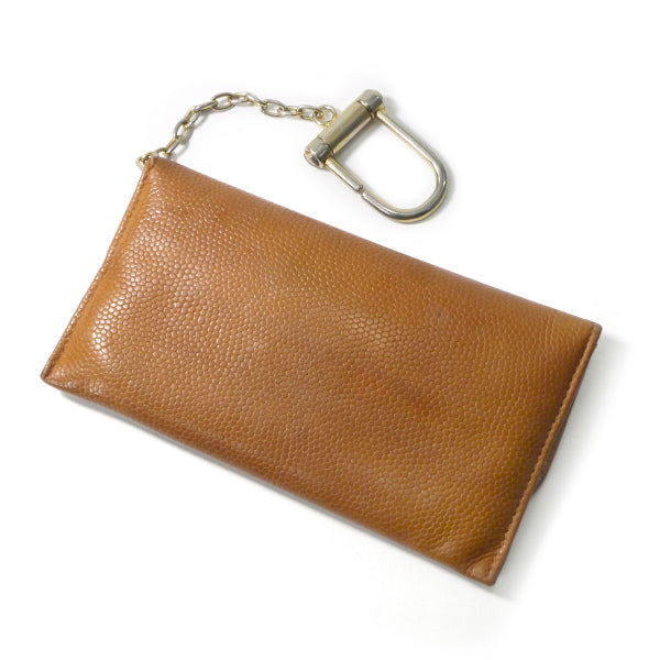 OLD Gucci　チェーンリング付きマルチレザーケース（茶）