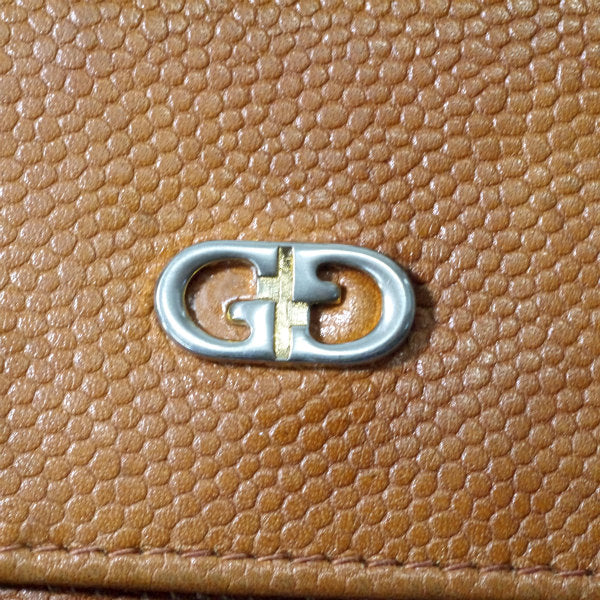 OLD Gucci　チェーンリング付きマルチレザーケース（茶）