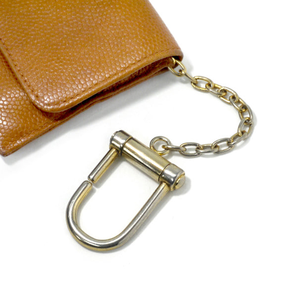 OLD Gucci　チェーンリング付きマルチレザーケース（茶）