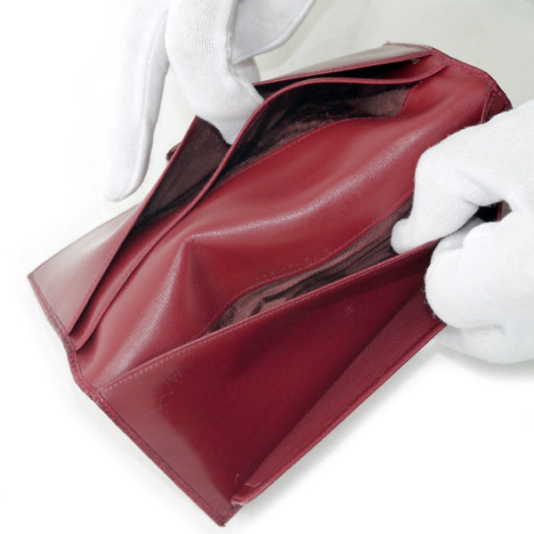 OLD Gucci ガーネット/リザードWホック長財布（赤）