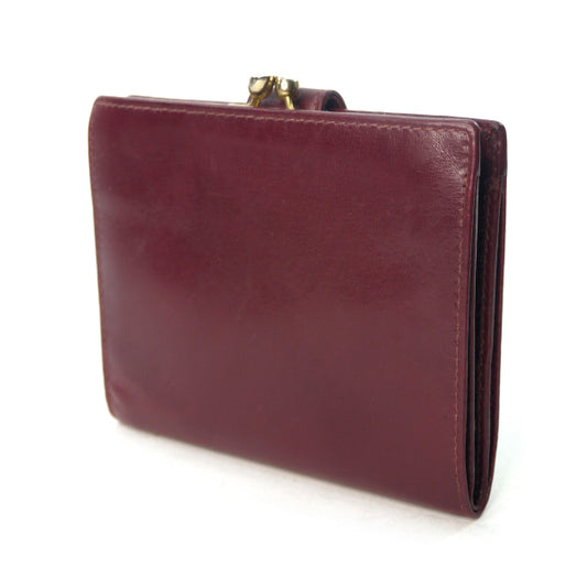 OLD Gucci　がま口レザー折財布（ボルドー）