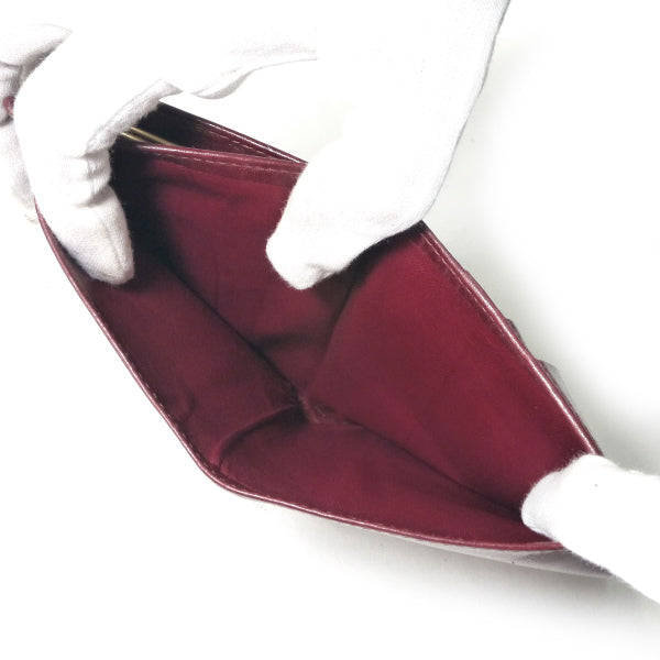 OLD Gucci　がま口レザー折財布（ボルドー）