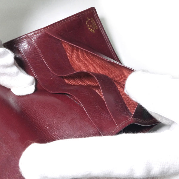 OLD Gucci　がま口レザー折財布（ボルドー）