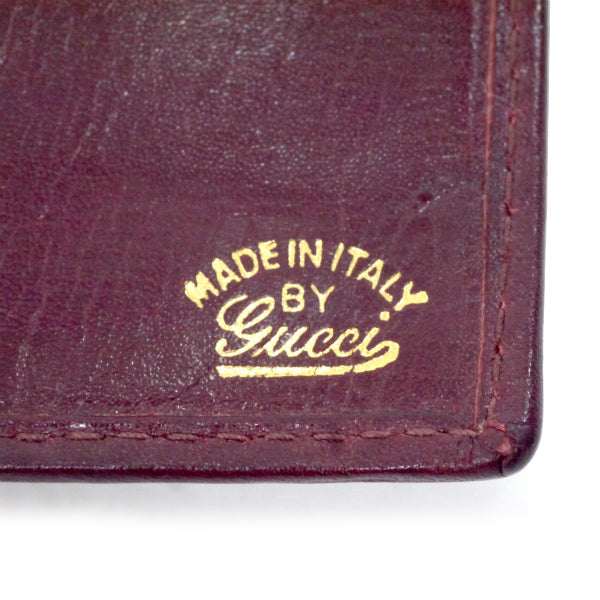 OLD Gucci　がま口レザー折財布（ボルドー）