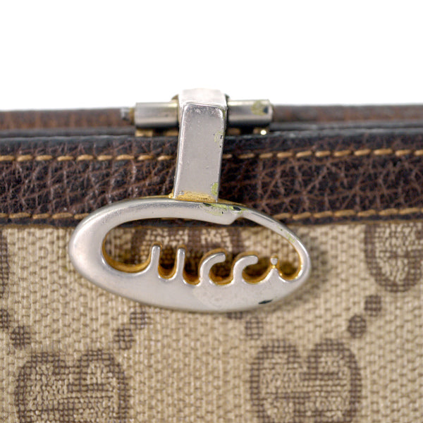 OLD Gucci　70s筆記体ロゴ長財布（茶）