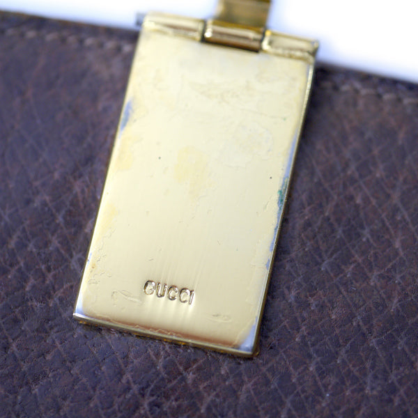 OLD Gucci  ピグスキン×シェリーGG金具ハーフムーン財布（茶）