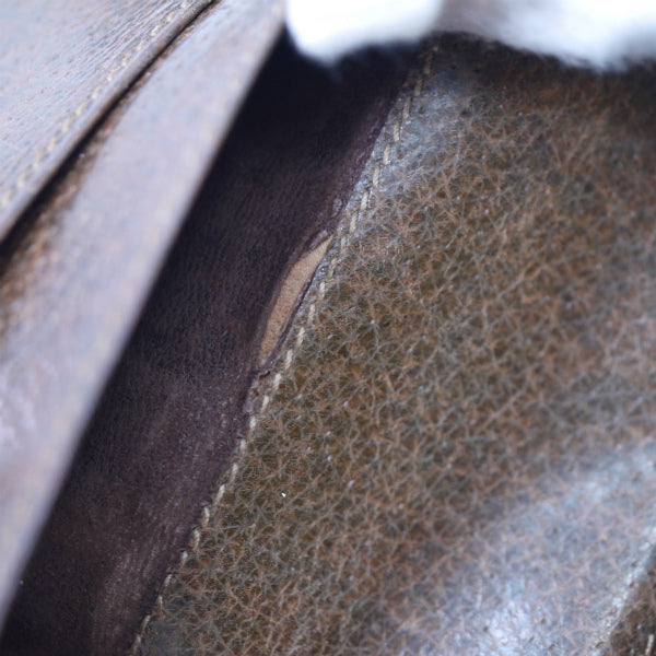 OLD Gucci  ピグスキン×シェリーGG金具ハーフムーン財布（茶）