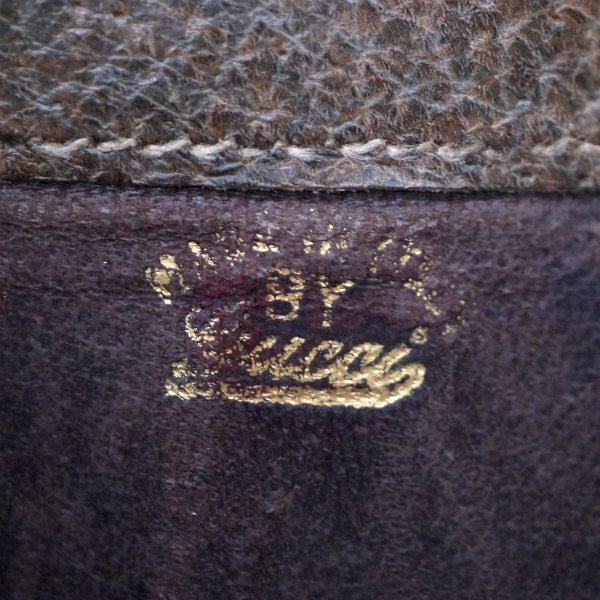 OLD Gucci  ピグスキン×シェリーGG金具ハーフムーン財布（茶）