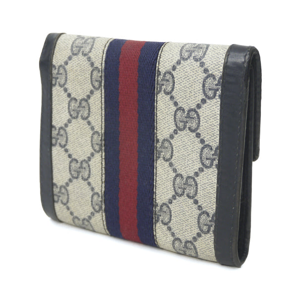 OLD Gucci ２つ折れシェリーがま口財布（青）