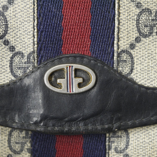 OLD Gucci ２つ折れシェリーがま口財布（青）