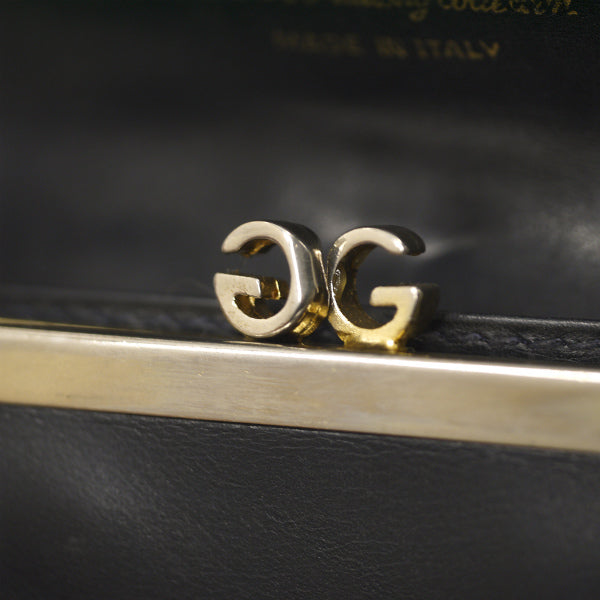 OLD Gucci ２つ折れシェリーがま口財布（青）