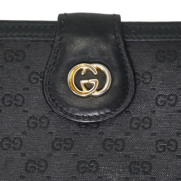 OLD Gucci　マイクロGGがま口ミドル折財布（黒）
