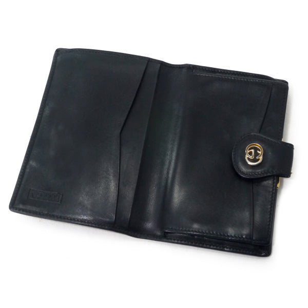 OLD Gucci　マイクロGGがま口ミドル折財布（黒）