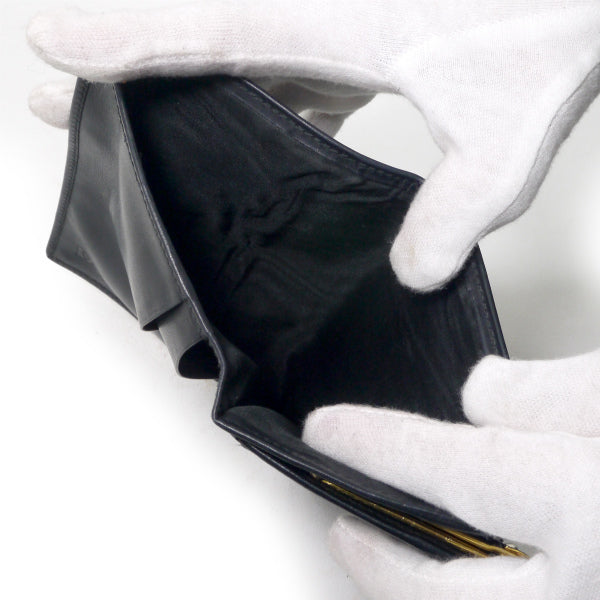 OLD Gucci　マイクロGGがま口ミドル折財布（黒）