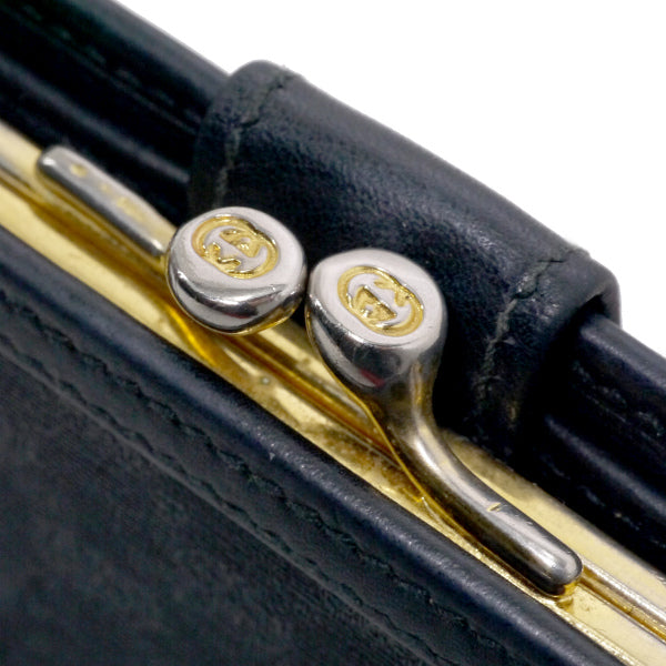 OLD Gucci　マイクロGGがま口ミドル折財布（黒）